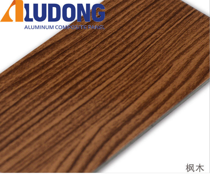 OEM Custom 1220*2440mm ACM Panel PE PVDF Coating, Wood Grain Option, για οροφές και εσωτερική διακόσμηση