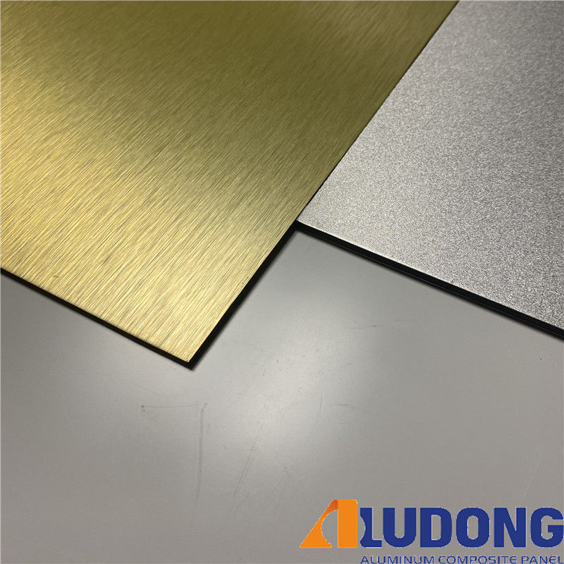 Σε απόθεμα 1220*2440mm Brushed Aluminium Panel PVDF Coated, Weather-Resistant για τοίχο κουρτίνας ISO 9001Factory
